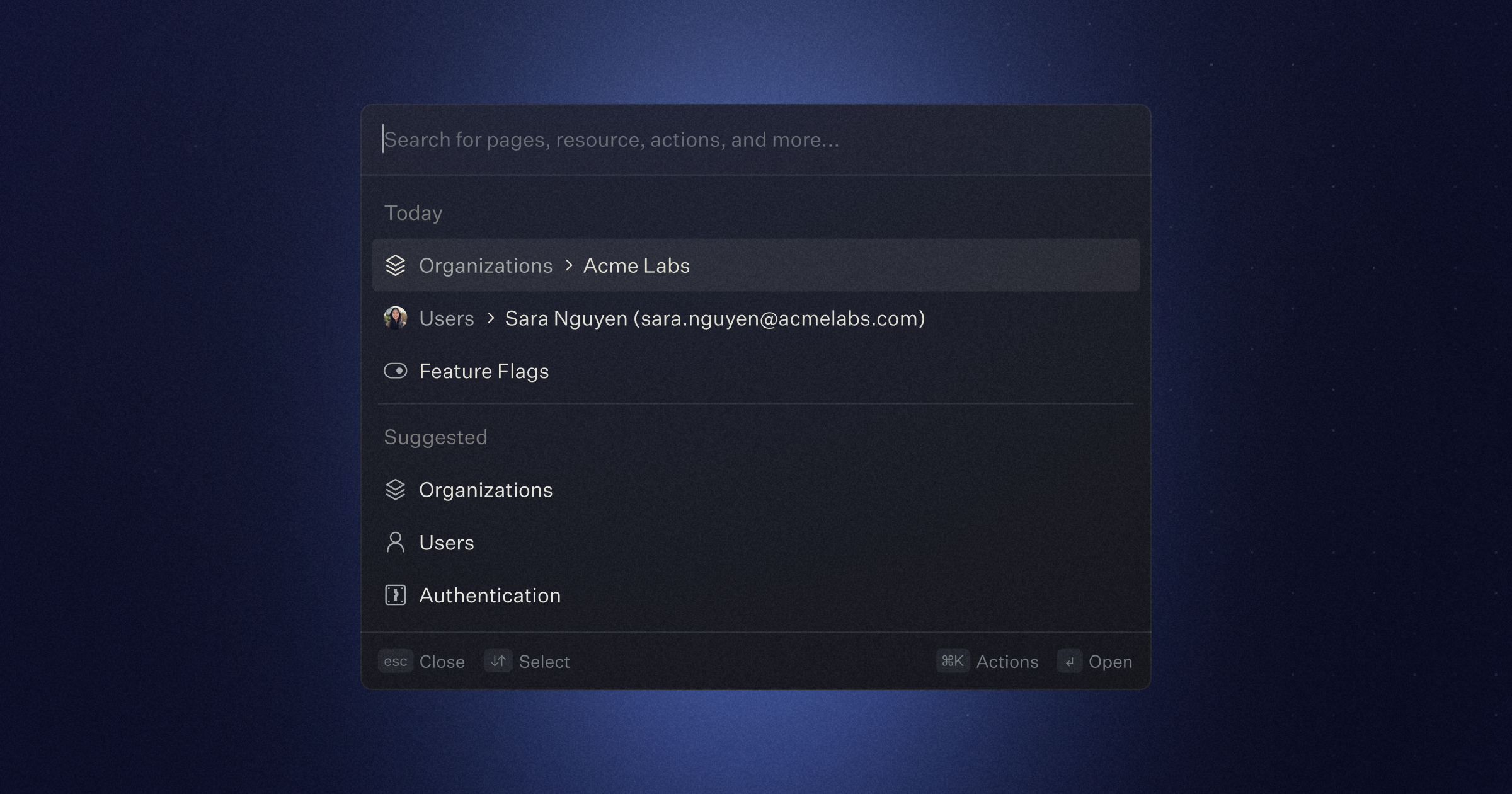 Dashboard Search