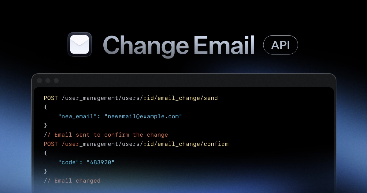 Self-serve Change Email API