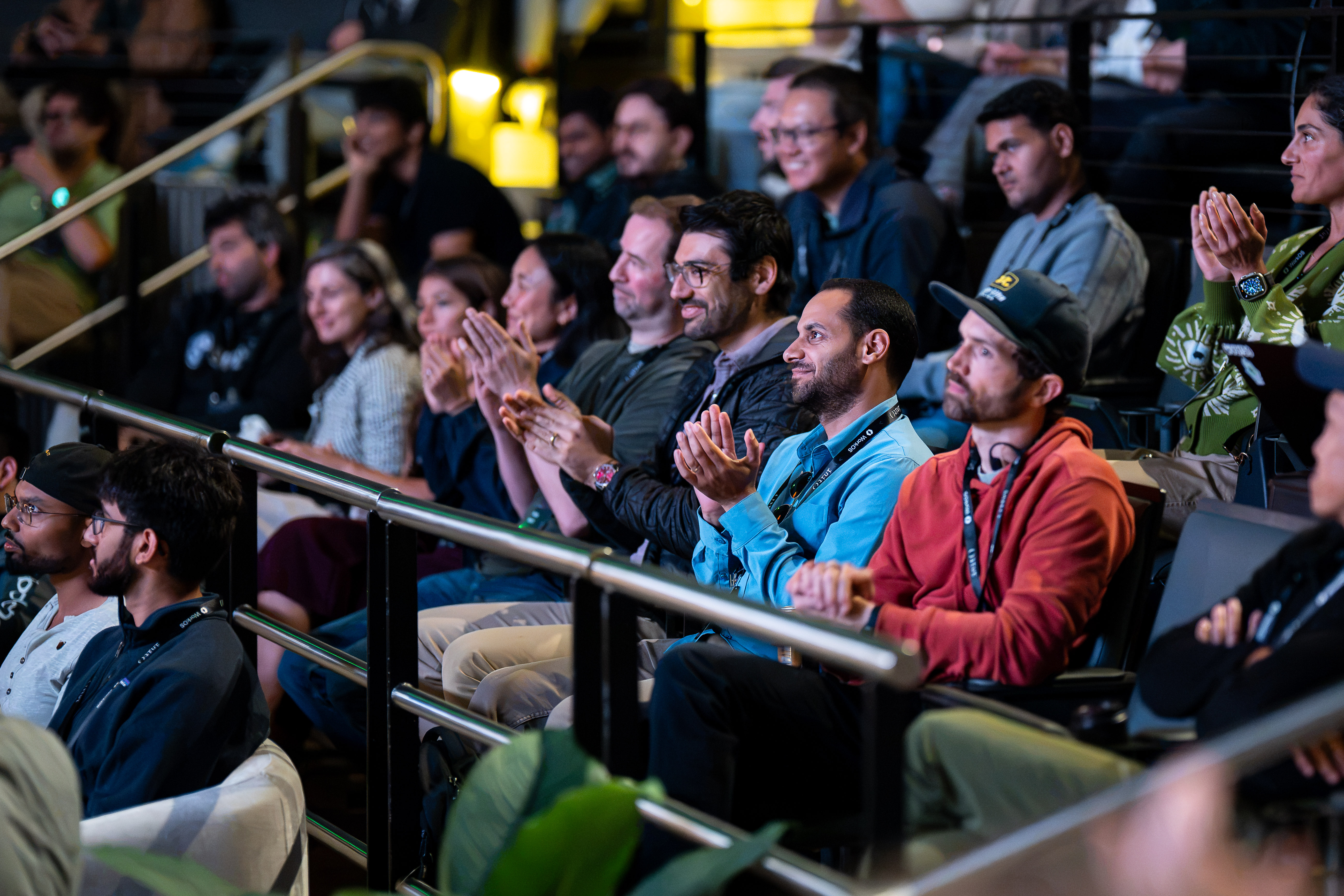 Audience members applauding during init() at SFJAZZ Center.