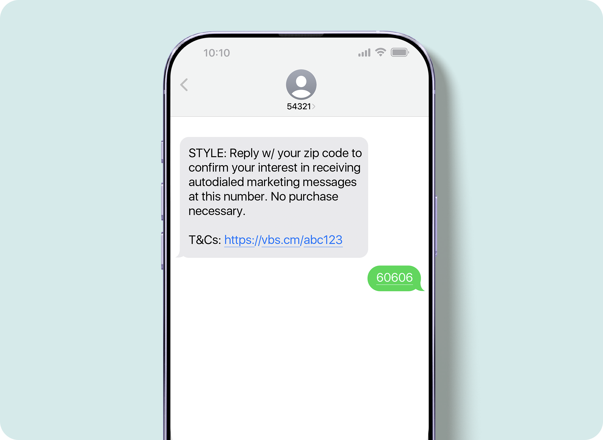 SMS opt-in process replying with zip code