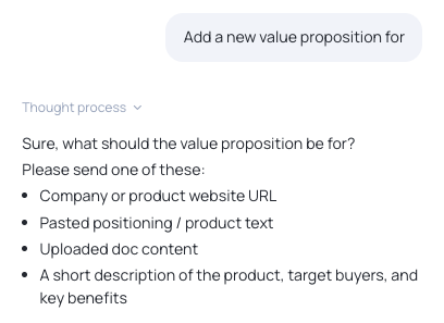 Gem-E asking what to build the value proposition from