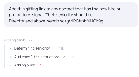 Asking the chat to add a gifting link