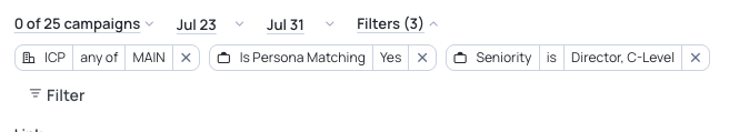 Start and end dates and filters on a content item