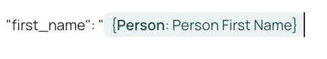 Variable picker triggered by typing a forward slash in the webhook payload