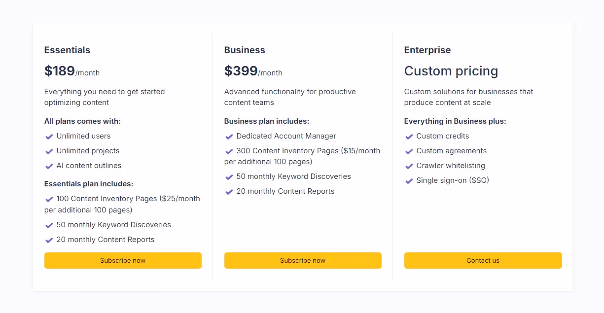 Clearscope pricing