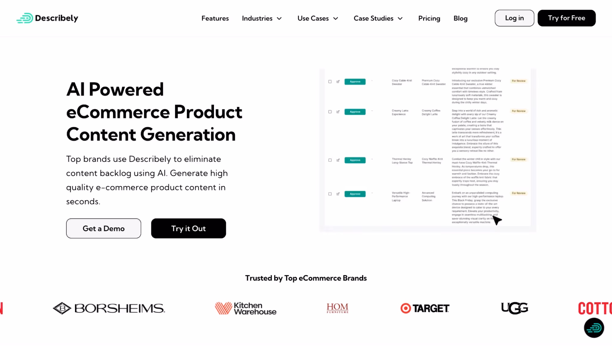 Describely Homepage