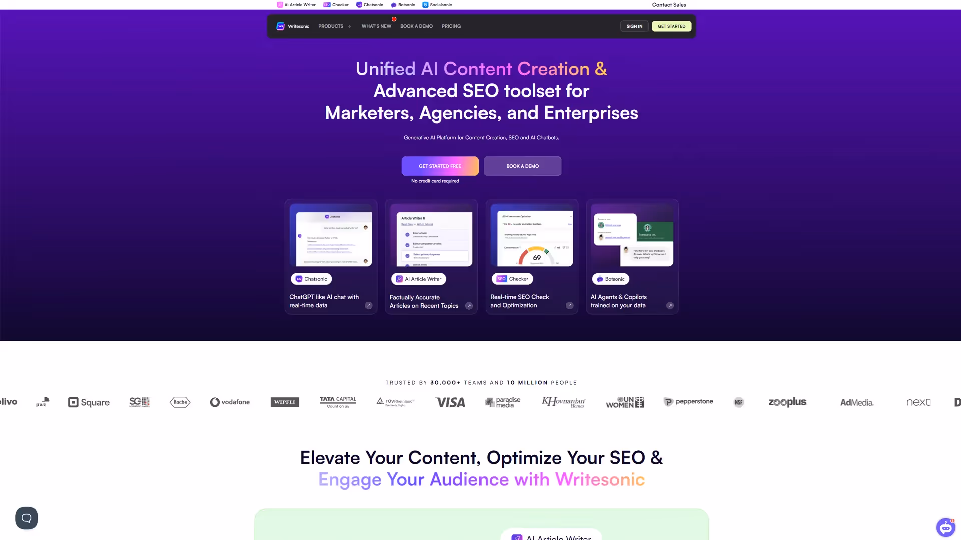 Writesonic Homepage