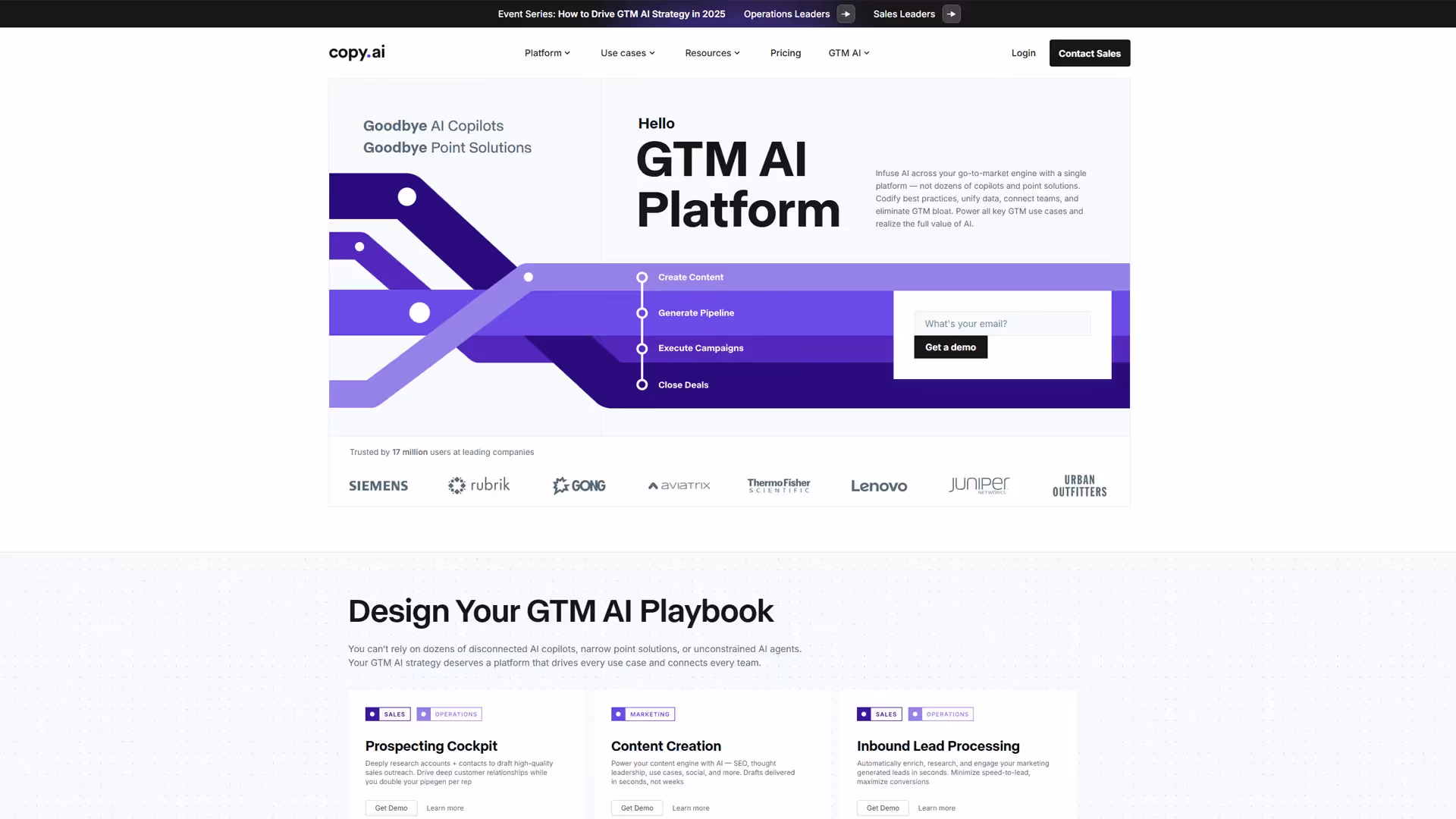 Copy.ai Homepage