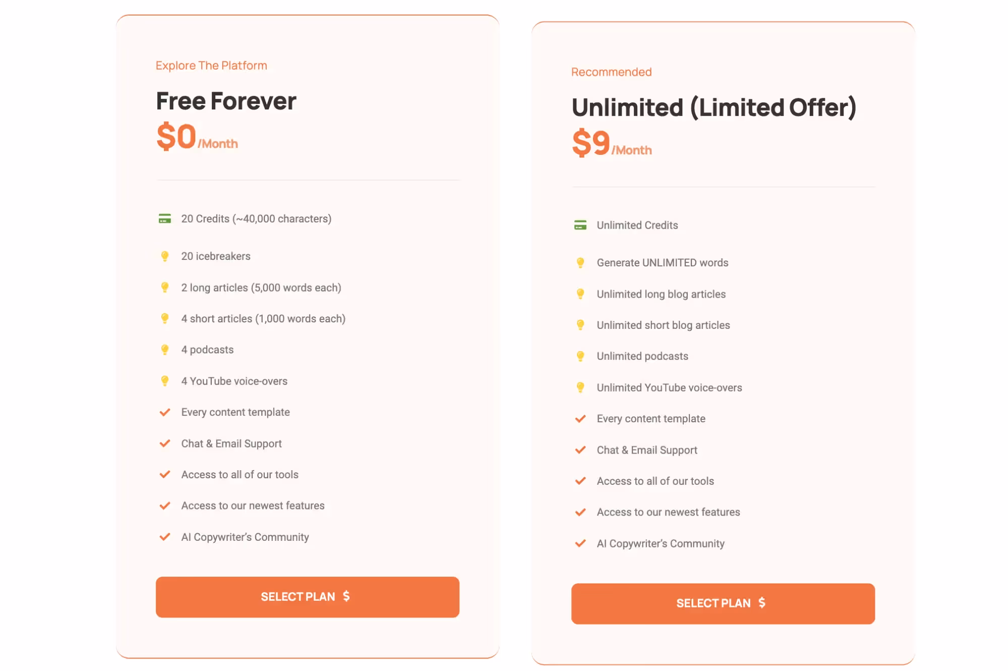 Writecream Pricing