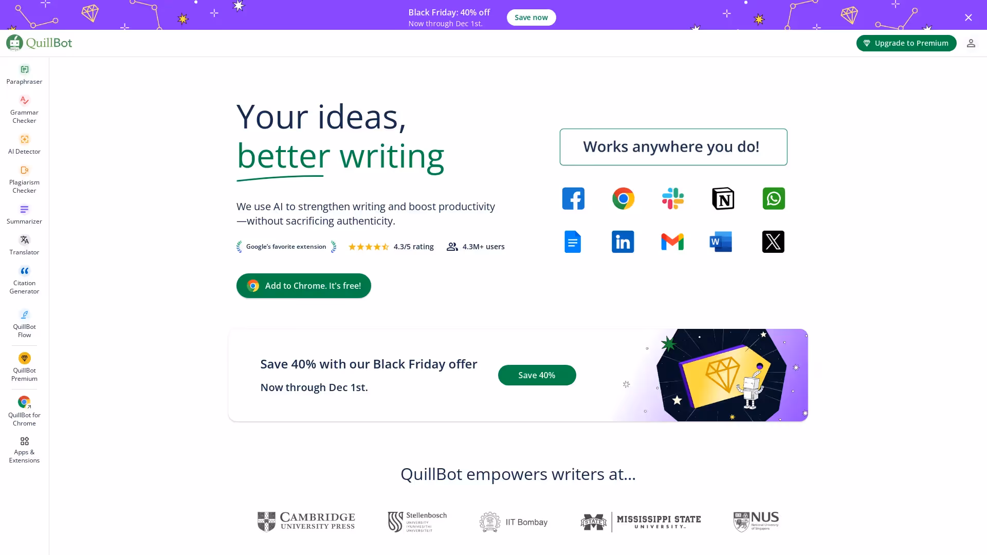QuillBot Homepage
