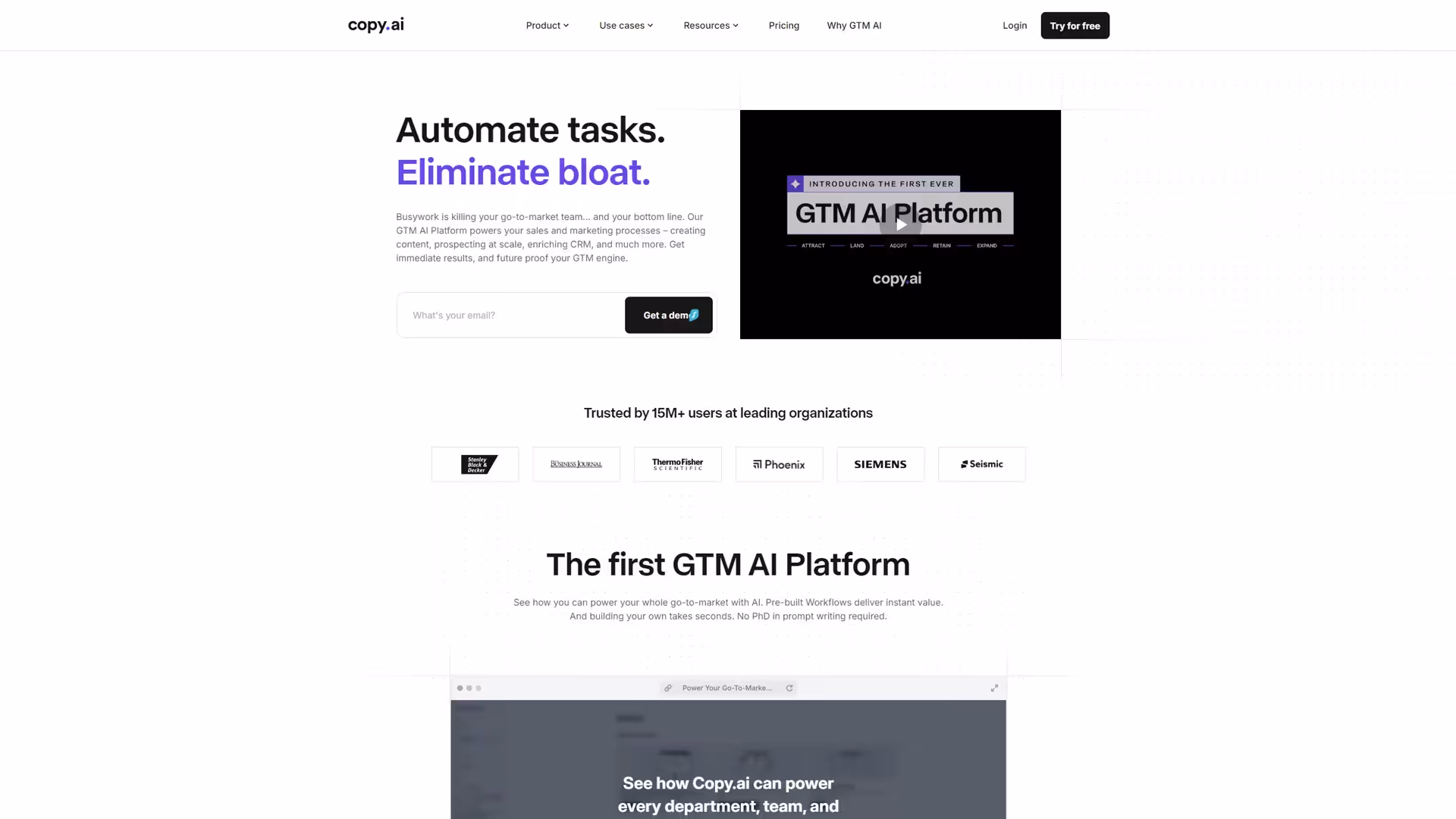 Copy ai Homepage
