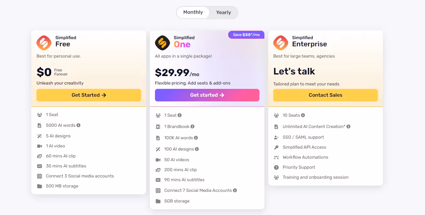 Simplified Pricing