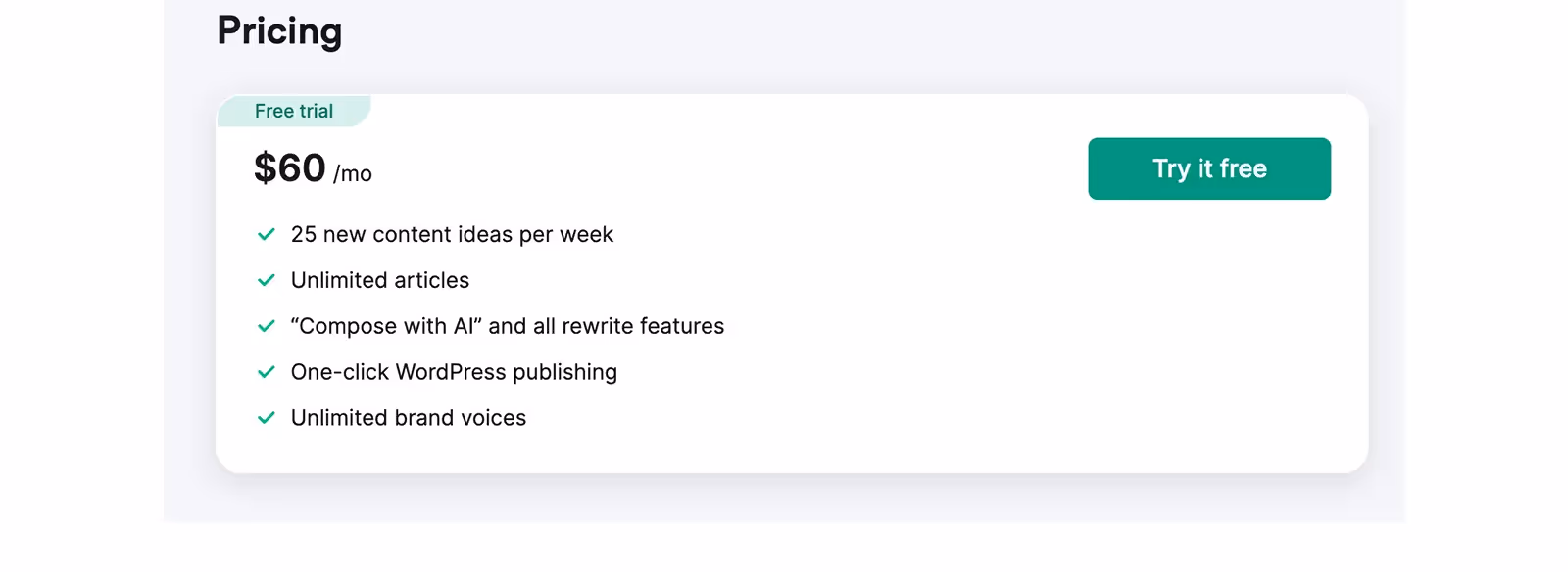 Semrush Content Shake pricing