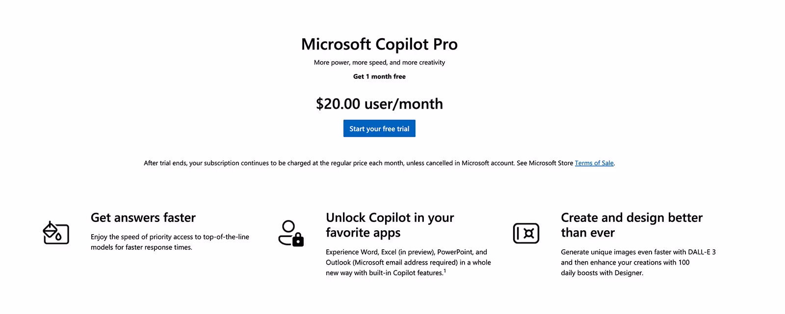 Microsoft Copilot Pricing