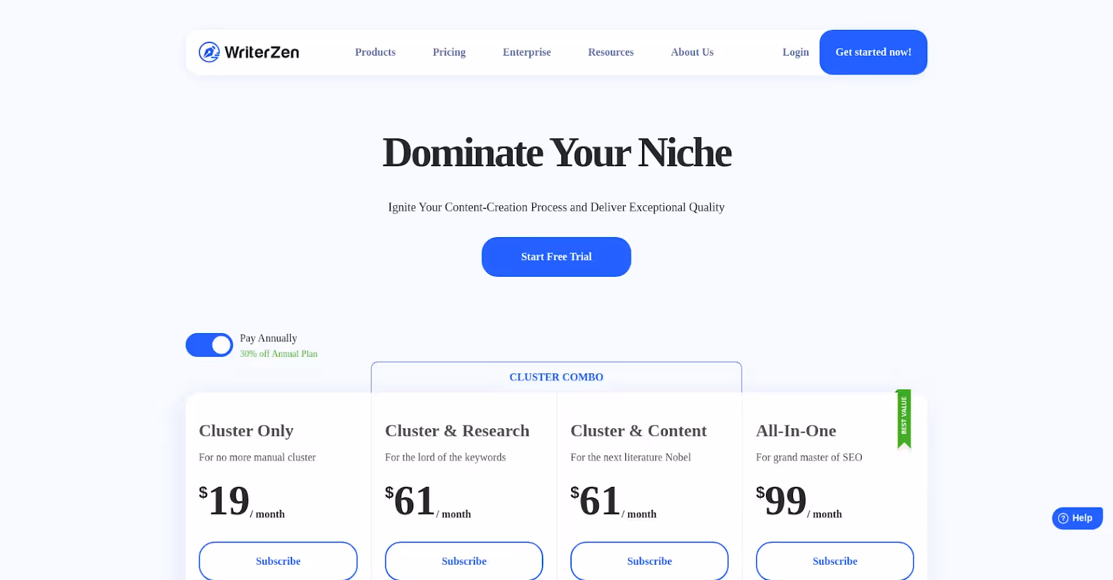 WriterZen Pricing