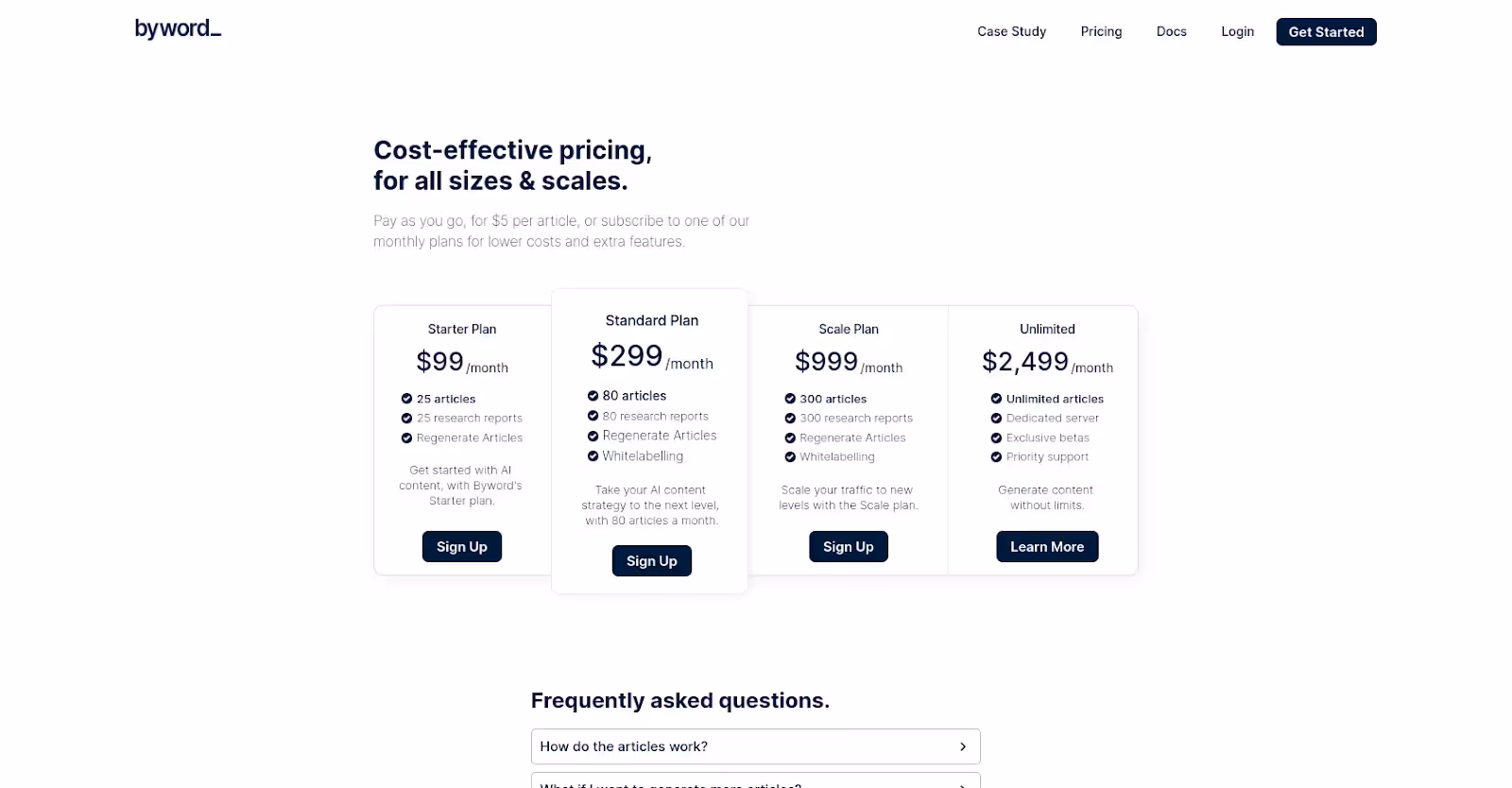 Byword Pricing