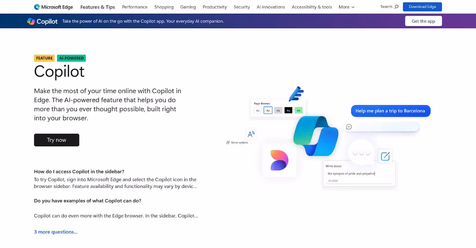 Microsoft Copilot Homepage
