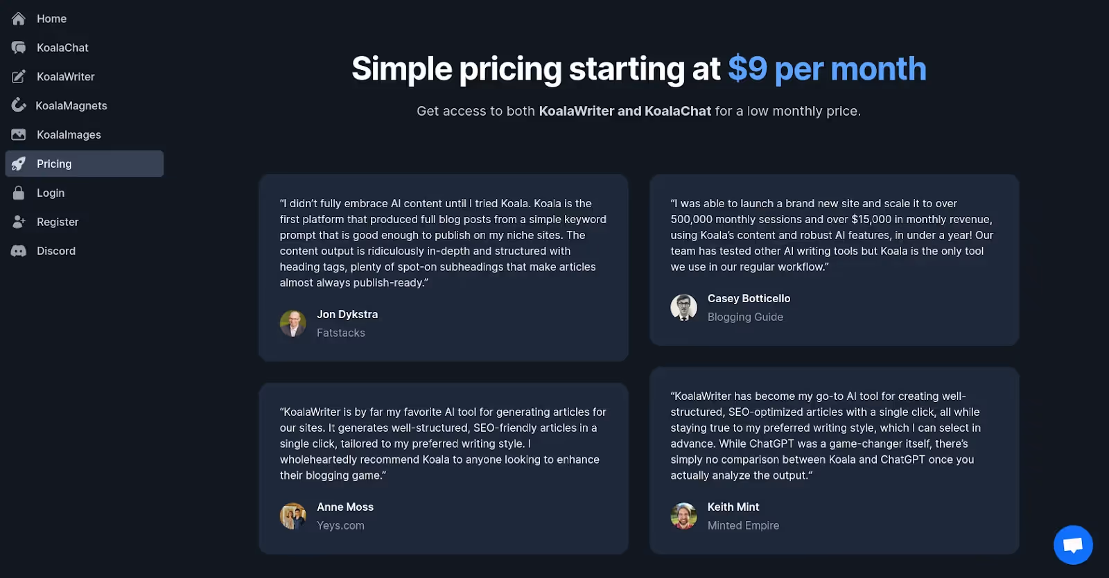 Koala Pricing