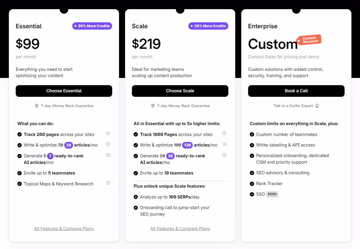 Surfer Pricing