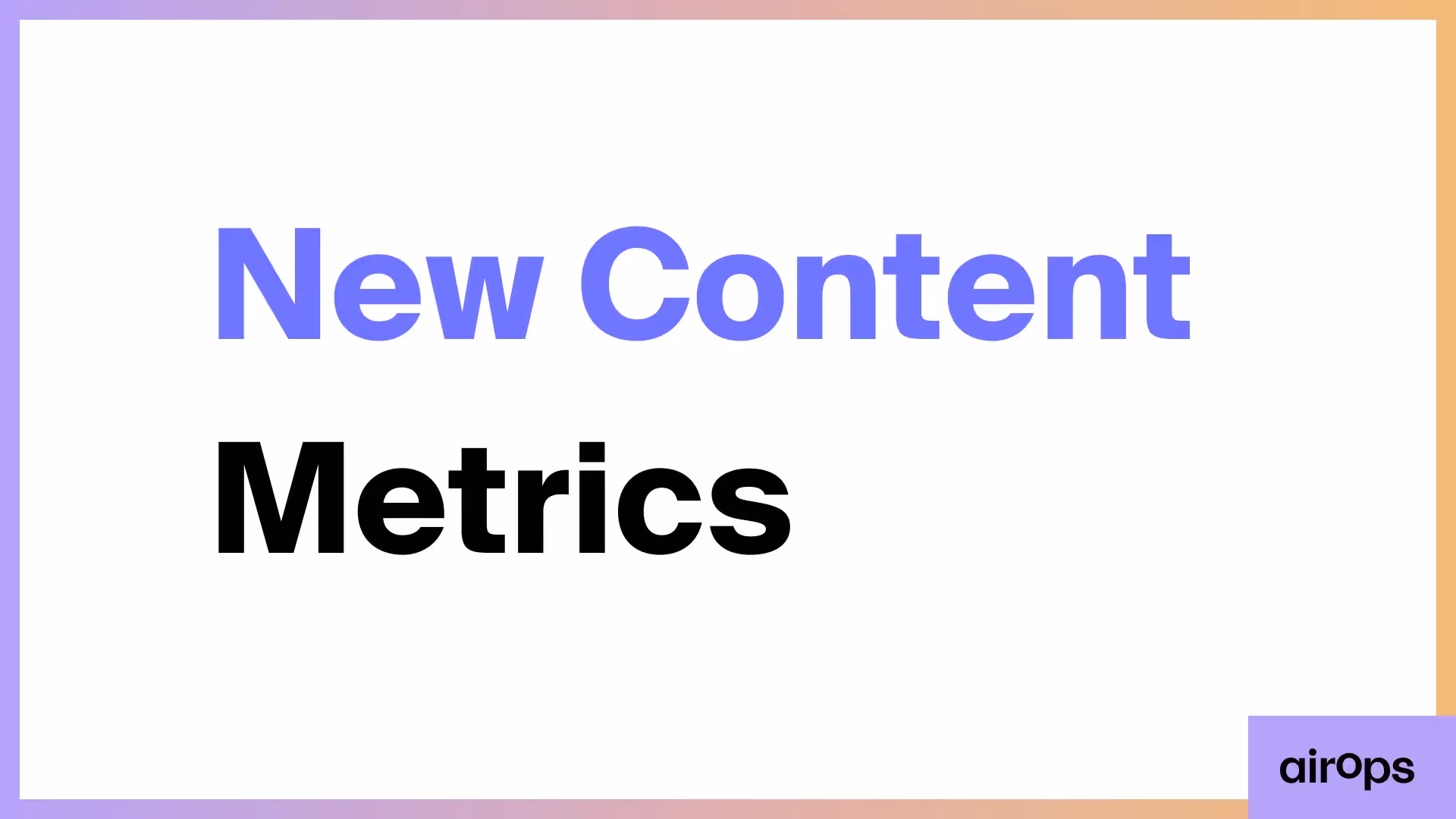 new seo content metrics