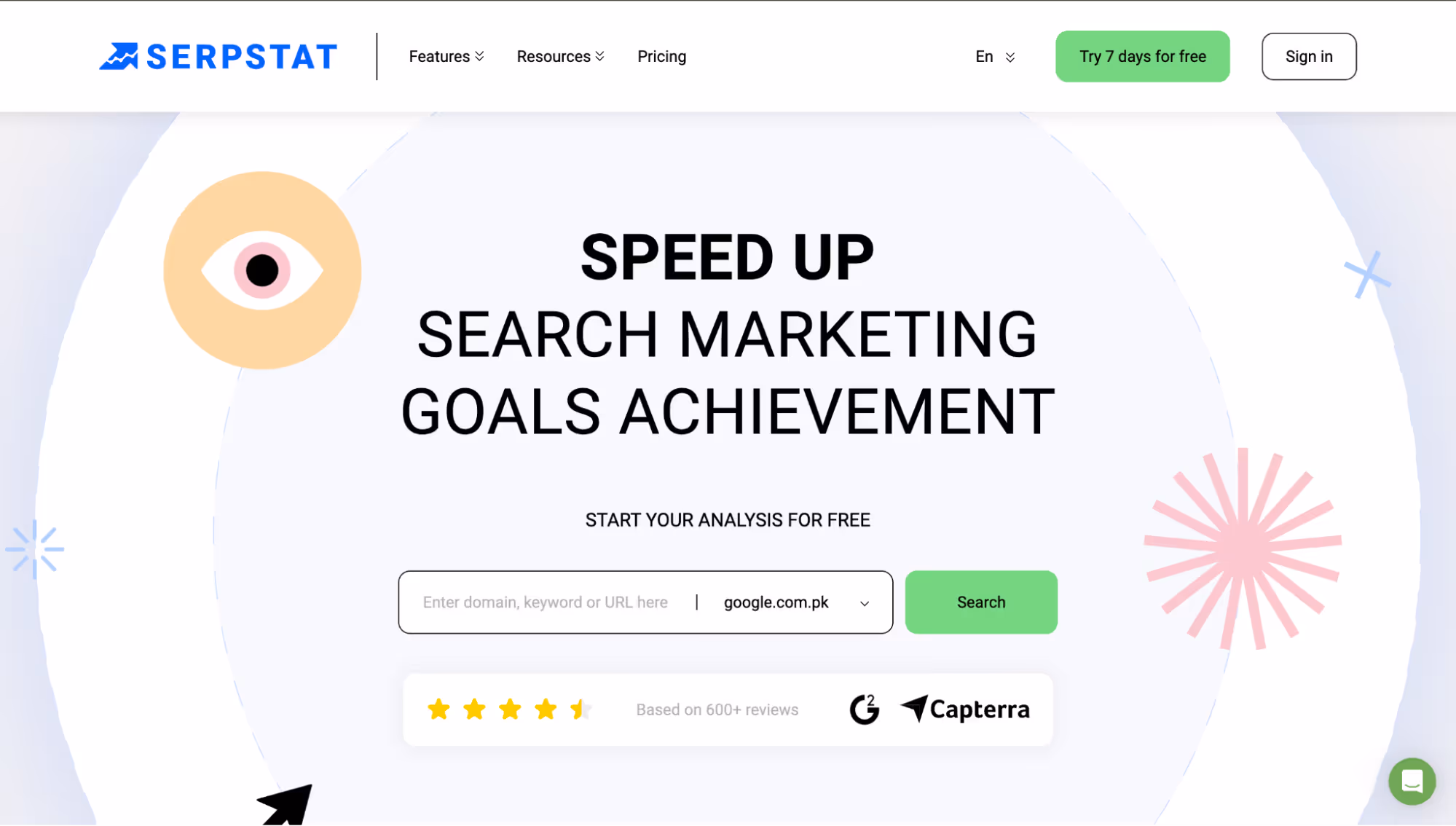 Serpstat Homepage