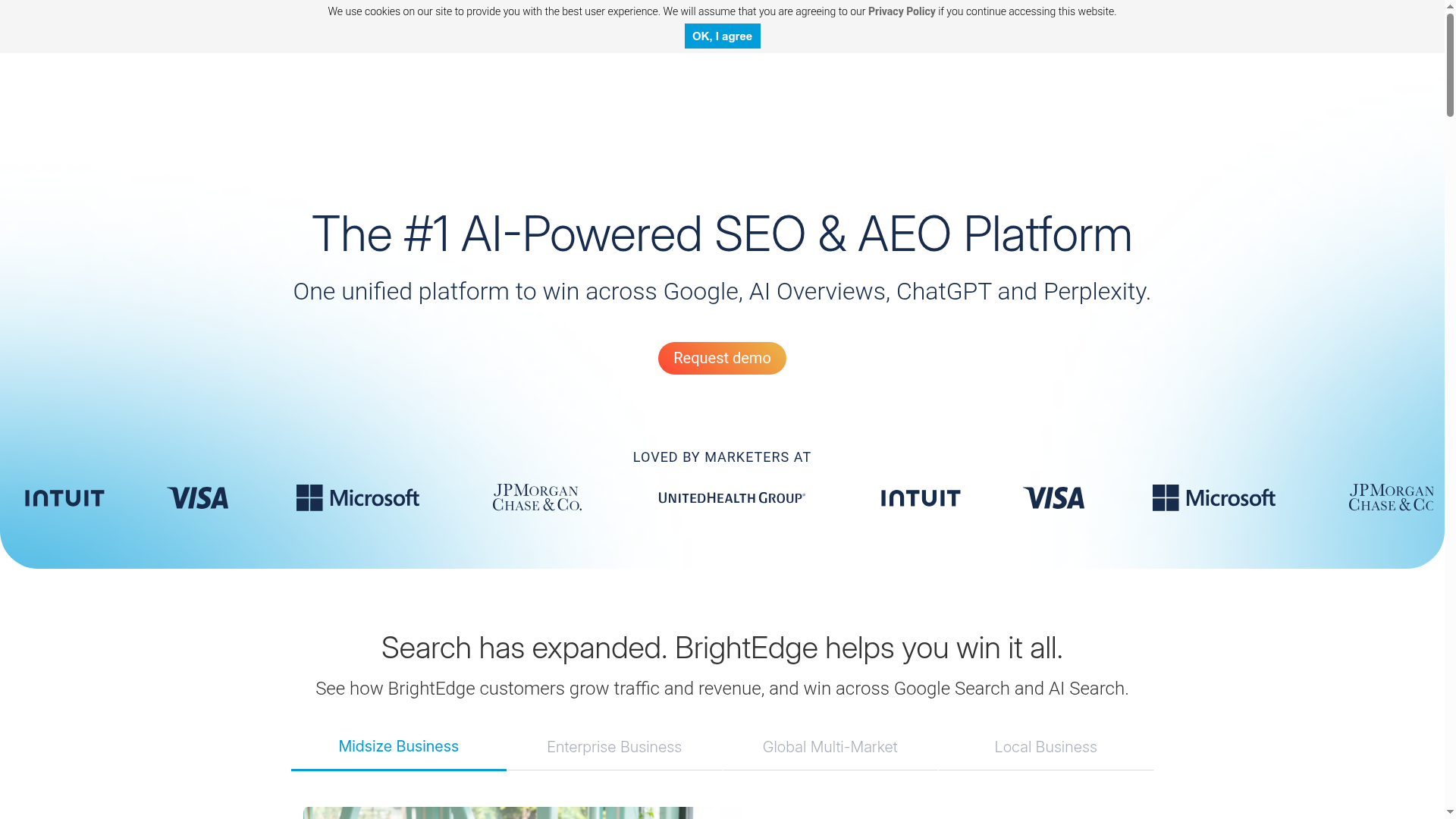 BrightEdge Data Cube enterprise SEO dashboard
