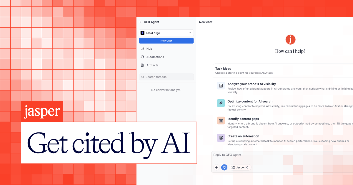 Jasper GEO and AI optimization page