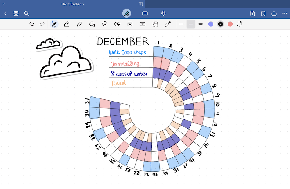 homework tracker goodnotes