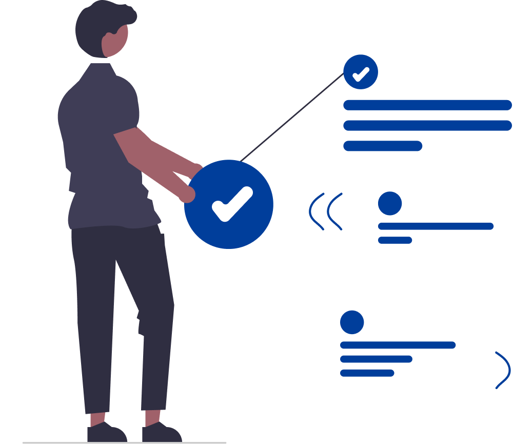 A man evaluating data