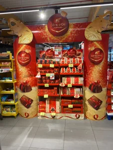 Cote d'Or chocolate seasonal display stand merchandised in-store