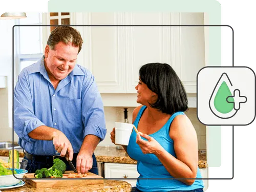 Man and woman in kitchen