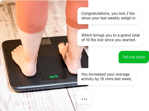 Feet on scale with product overlay
