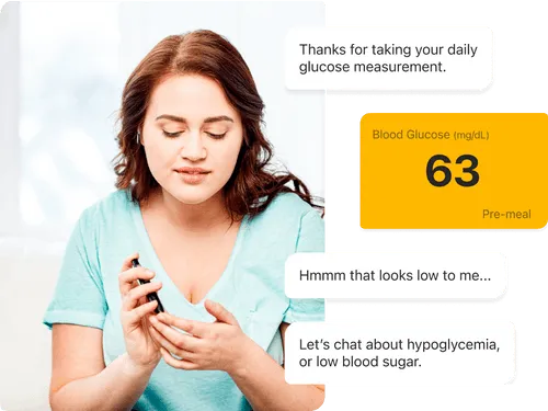Person taking glucose measurement