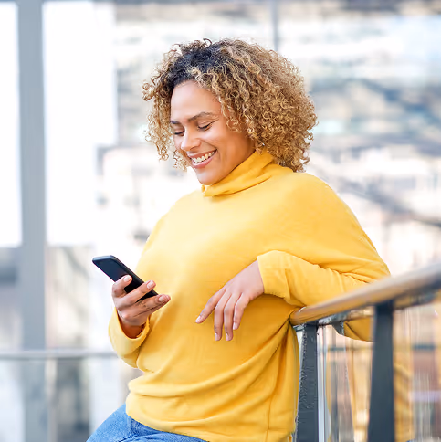 Woman looking at her phone