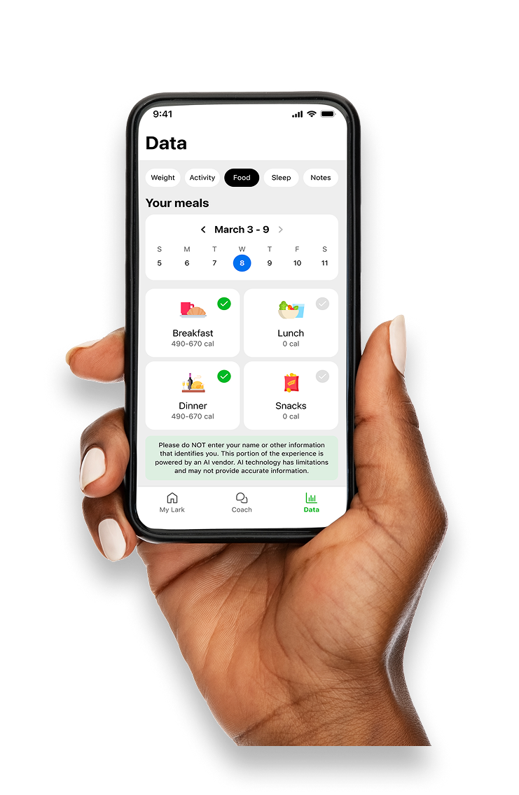 Hand holding a Lark app