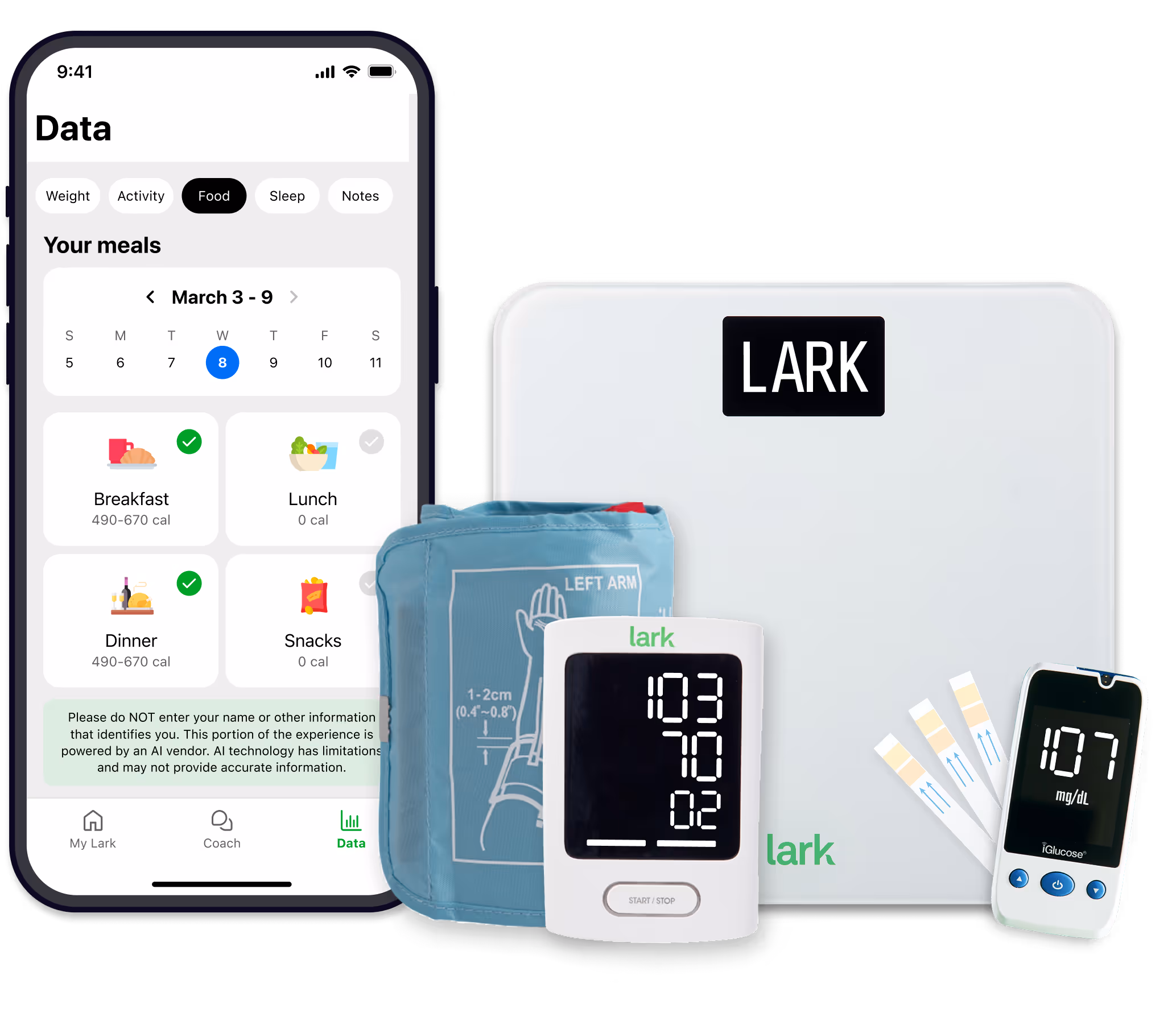 Various Lark devices and apps
