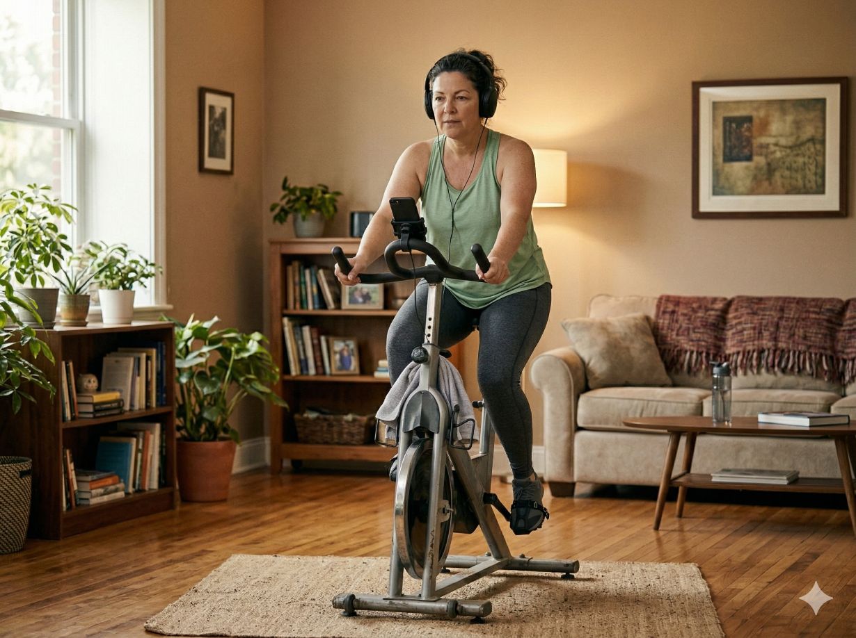 Thinking about exercise as your chance to listen to music can help motivate you to stay active.