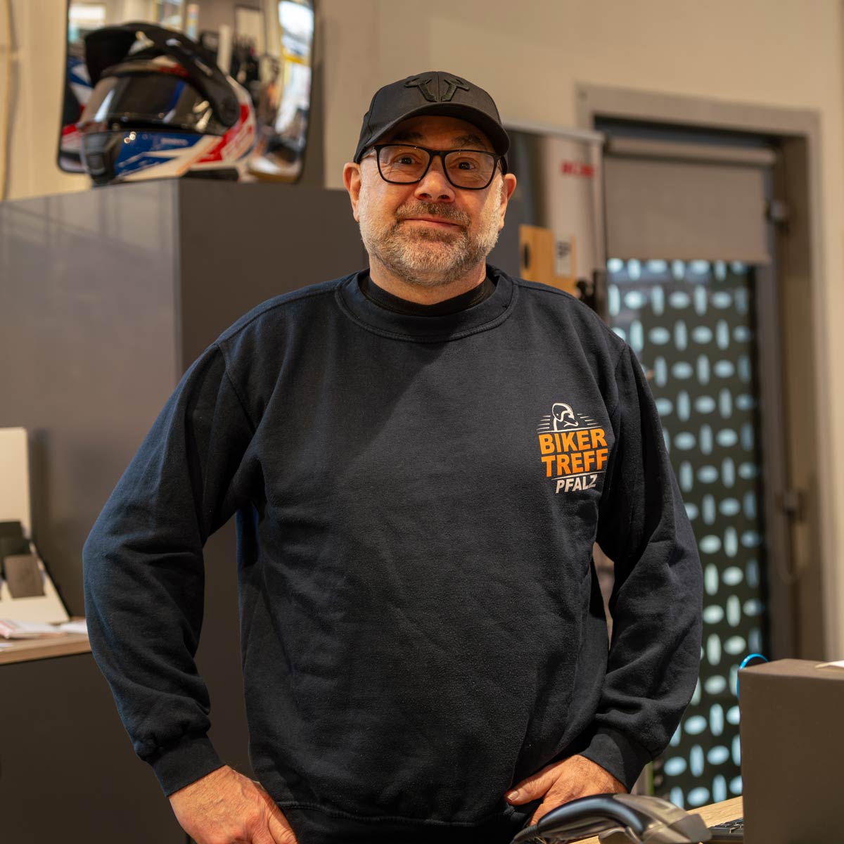 Thomas Breitwieser, Inhaber des Bikertreff Pfalz in Grünstadt