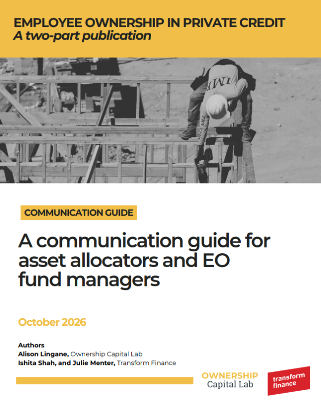 Communication Guide cover: A communication guide for asset allocators and EO fund managers