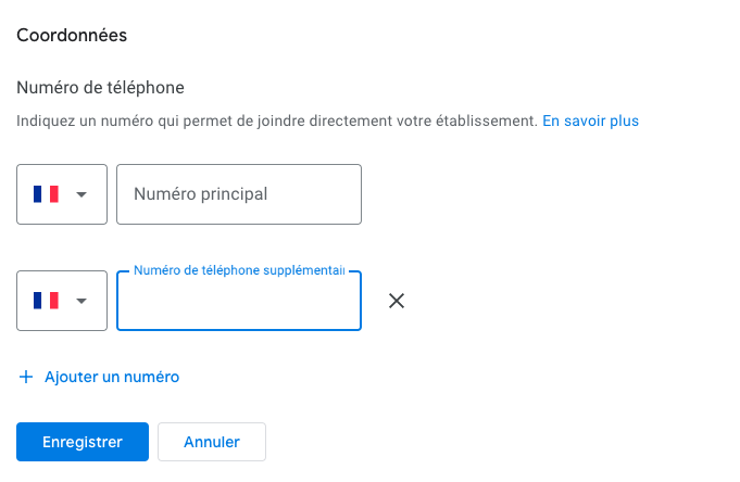 Ajouter plusieurs numéros de téléphone sur votre fiche Google Business Profile