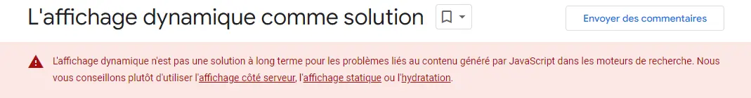 Le dynamic rendering comme solution de SSR en SEO
