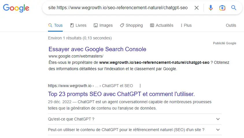 Comment vérifier les pages explorées actuellement non indexées