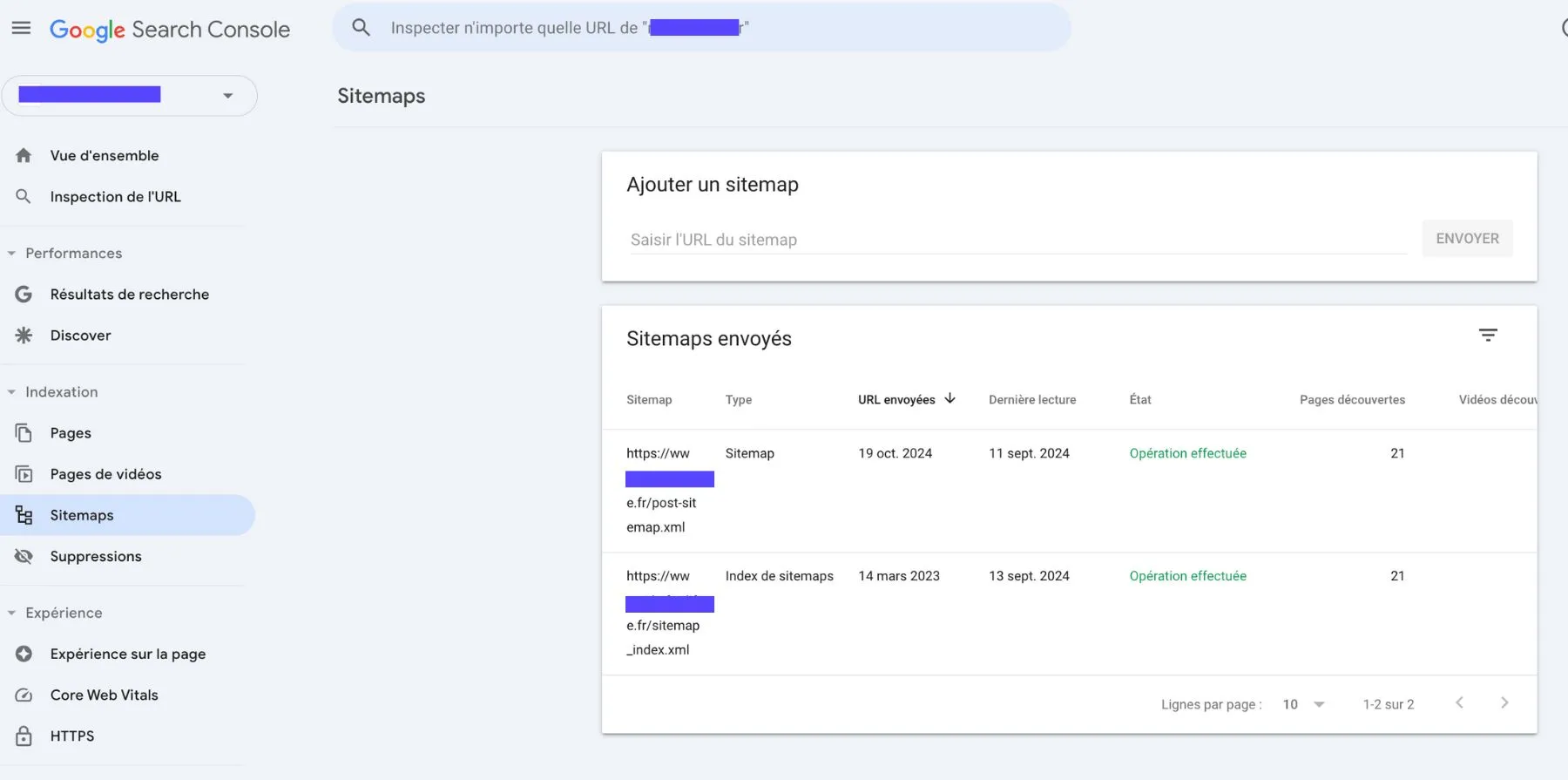 Trouver le sitemap d'un site en regardant la Google Search Console