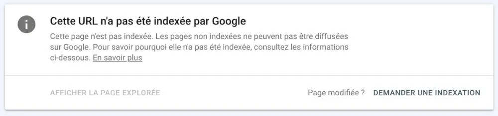 Demander l'indexation d'une nouvelle page sur la GSC