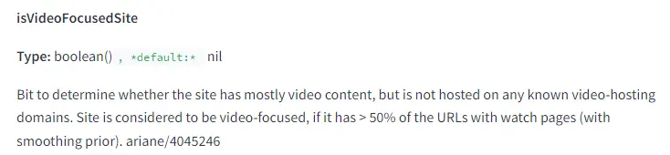 Caractérisation d'un site video-focused