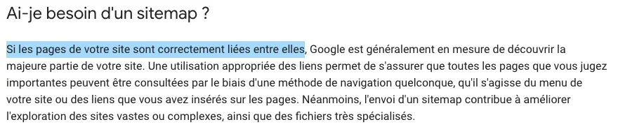 L'utilisation de sitemaps est peu utile sur des sites de petite taille et tant que les pages sont correctement maillées selon Google