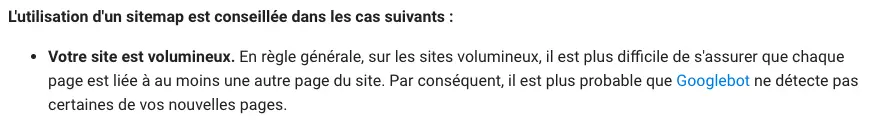 Google recommande d'utiliser des sitemaps surtout sur les sites de plus de 500 pages