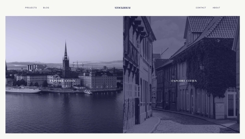 Stockholm landing page