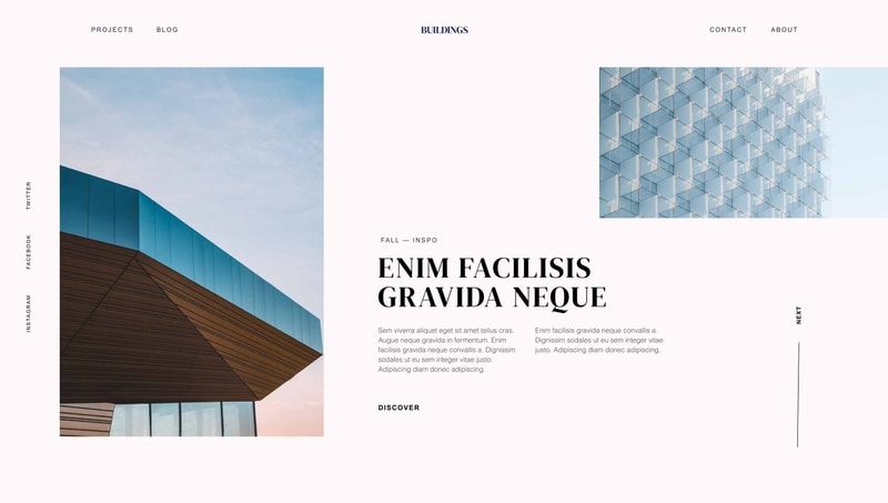 Architecture landing page