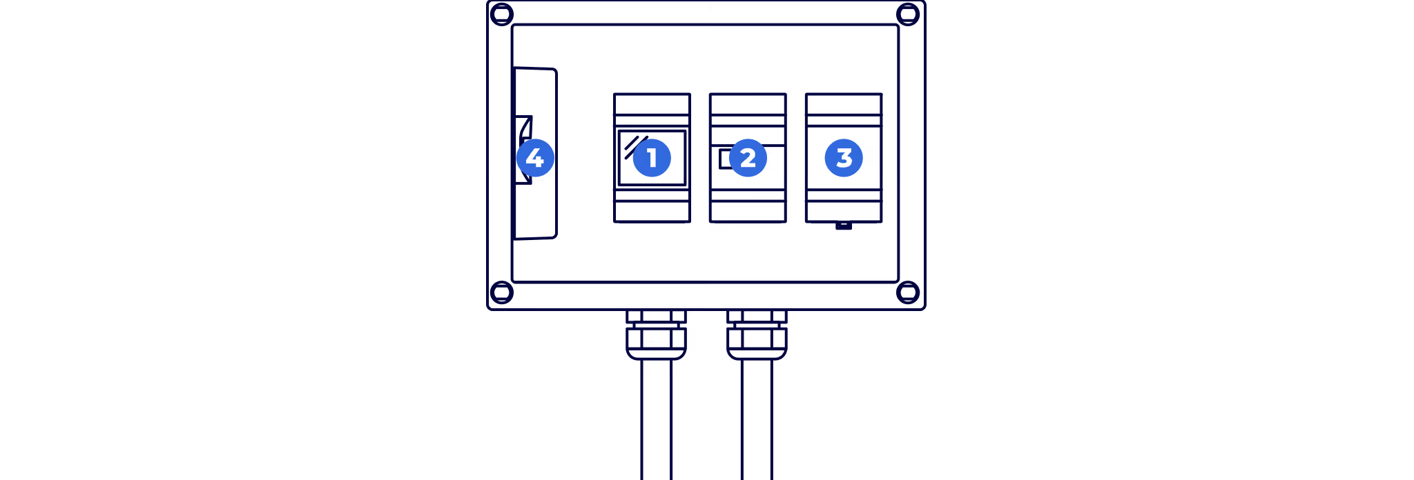 Illustration of Xtellio Remote Power Kit Metering Switch showing inside content